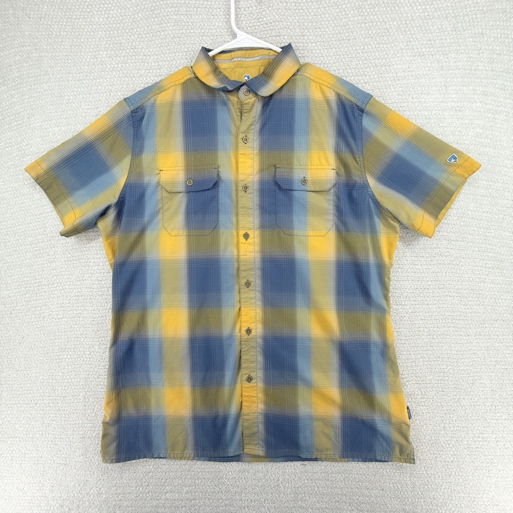 Kuhl‎ Response Shirt Mens Large Plaid Short Sleeve Hiking Fishing Outdoor 7452